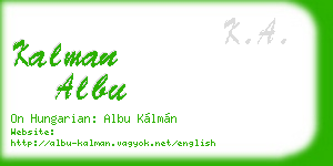 kalman albu business card