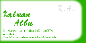 kalman albu business card